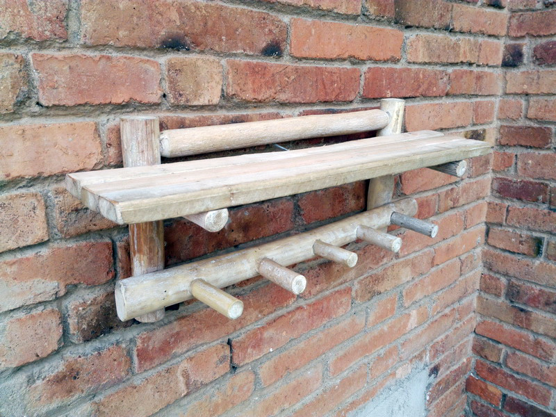 colgador pared estante rustico cocina recibidor madera 25x65x17 (14eu.) 2u